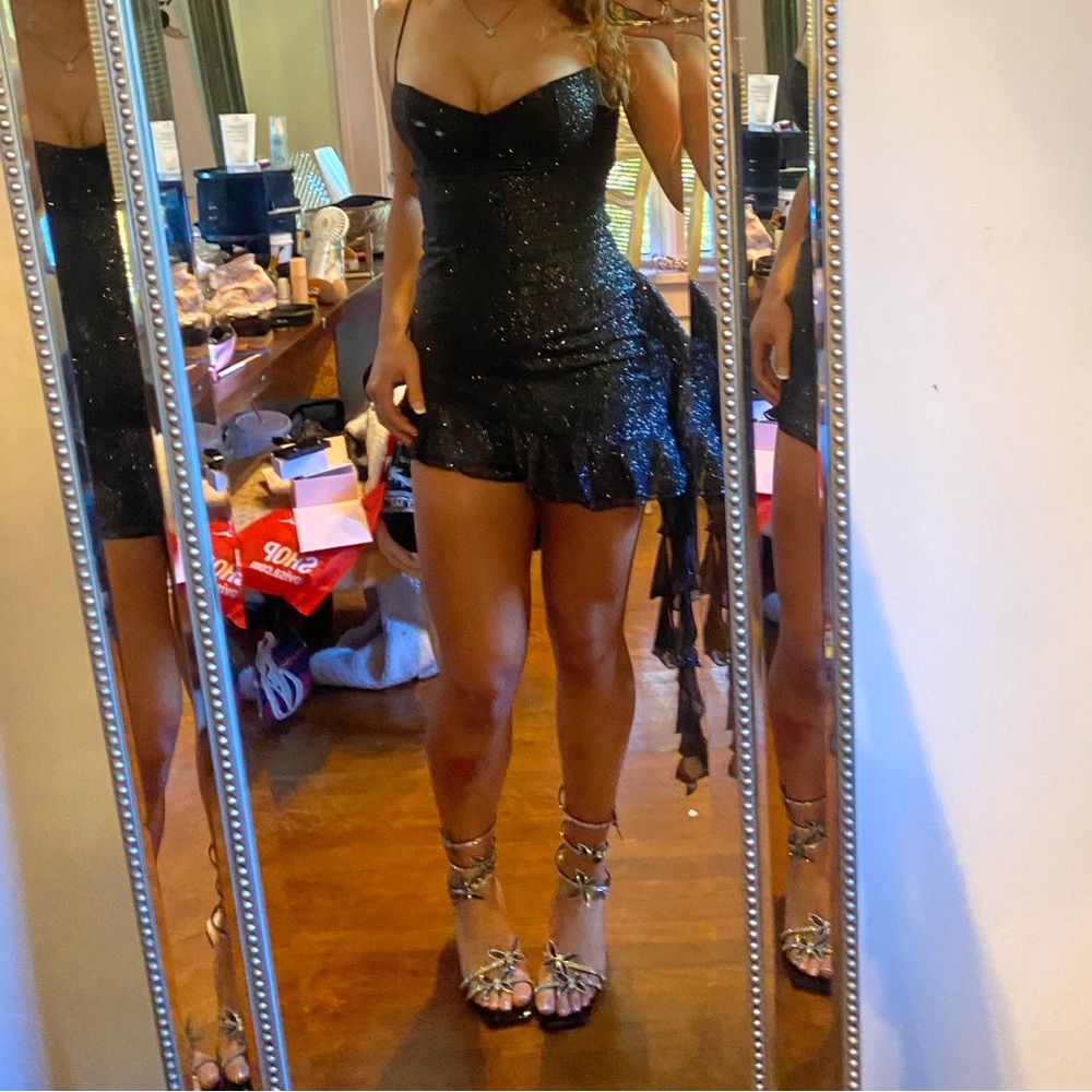 Black sparkling baby boo mini dress in great condition original price 90